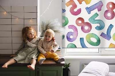 Fabric roller blind Colorful numbers
