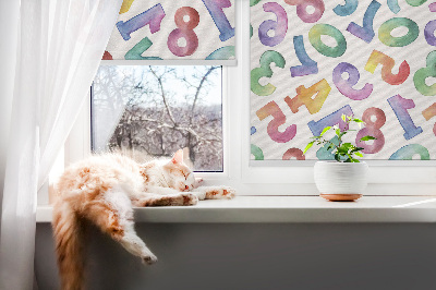 Fabric roller blind Colorful numbers