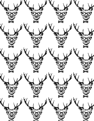 Roller blind for large window Reindeer with glasses