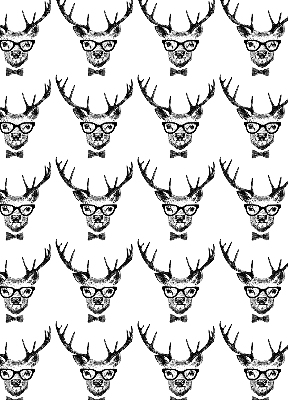 Roller blind for large window Reindeer with glasses