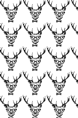 Roller blind for large window Reindeer with glasses