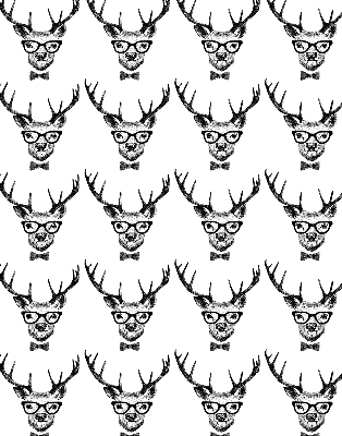 Roller blind for large window Reindeer with glasses