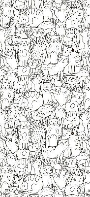 Fabric roller blind Drawn cats
