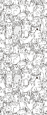Fabric roller blind Drawn cats