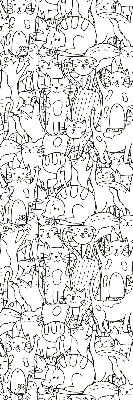 Fabric roller blind Drawn cats