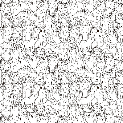 Fabric roller blind Drawn cats