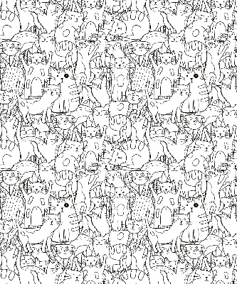 Fabric roller blind Drawn cats