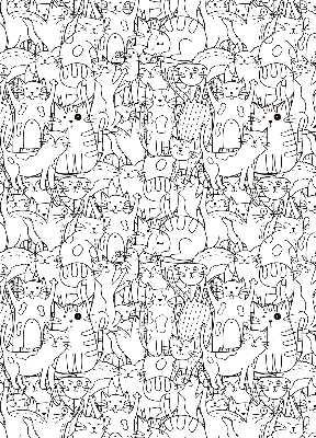 Fabric roller blind Drawn cats