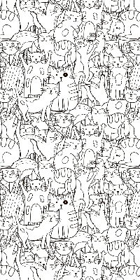 Fabric roller blind Drawn cats