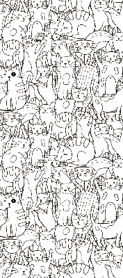 Fabric roller blind Drawn cats