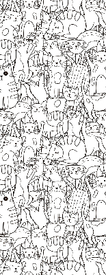 Fabric roller blind Drawn cats