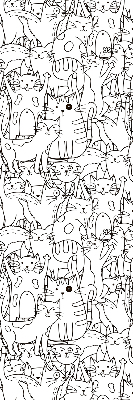 Fabric roller blind Drawn cats
