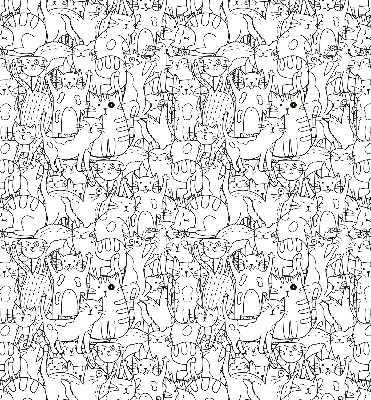 Fabric roller blind Drawn cats