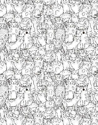 Fabric roller blind Drawn cats