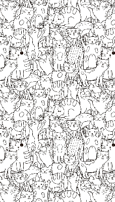 Fabric roller blind Drawn cats