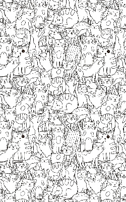 Fabric roller blind Drawn cats