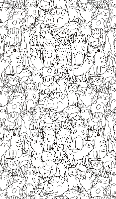 Fabric roller blind Drawn cats
