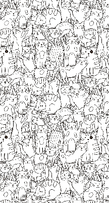 Fabric roller blind Drawn cats