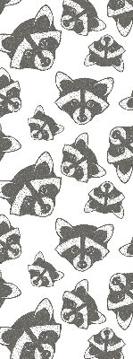 Modern roller blind Drawn raccoons