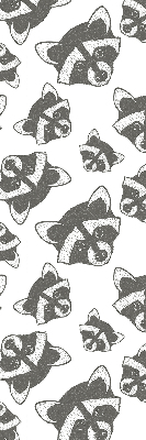 Modern roller blind Drawn raccoons