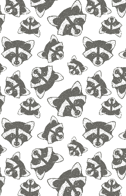 Modern roller blind Drawn raccoons