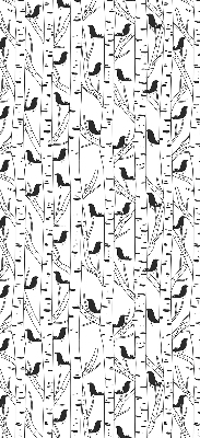 Roller blind for large window Drawn birds and trees