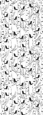 Roller blind for large window Drawn birds and trees