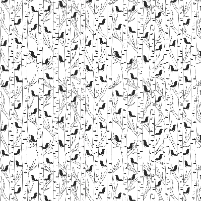 Roller blind for large window Drawn birds and trees