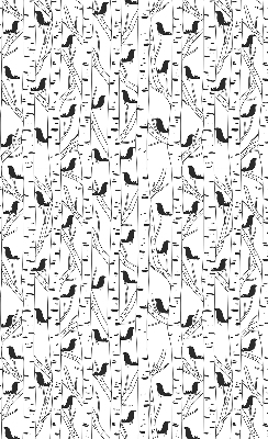 Roller blind for large window Drawn birds and trees