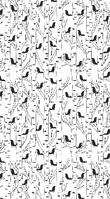 Roller blind for large window Drawn birds and trees