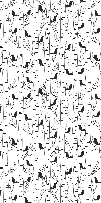 Roller blind for large window Drawn birds and trees