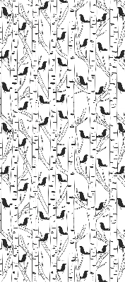 Roller blind for large window Drawn birds and trees