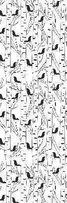 Roller blind for large window Drawn birds and trees