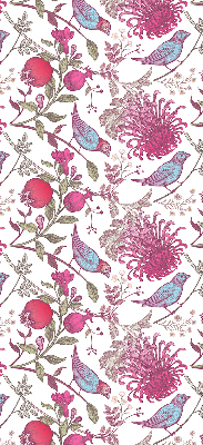 Fabric roller blind Colorful birds among the flowers