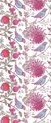 Fabric roller blind Colorful birds among the flowers