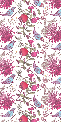 Fabric roller blind Colorful birds among the flowers