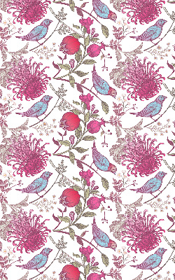 Fabric roller blind Colorful birds among the flowers