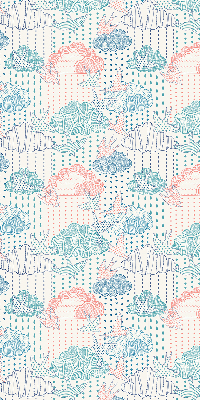 Fabric roller blind Colorful clouds with patterns