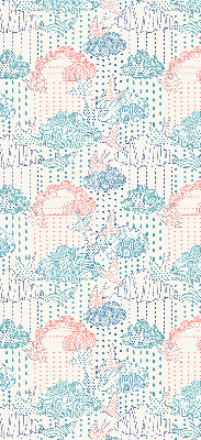 Fabric roller blind Colorful clouds with patterns