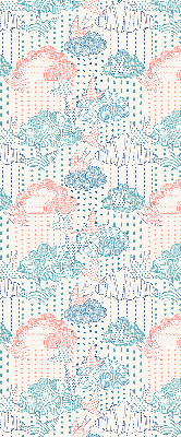Fabric roller blind Colorful clouds with patterns