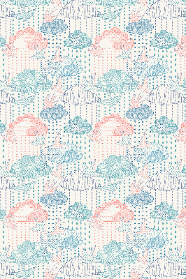 Fabric roller blind Colorful clouds with patterns