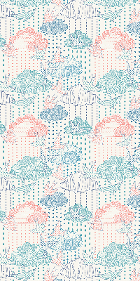 Fabric roller blind Colorful clouds with patterns