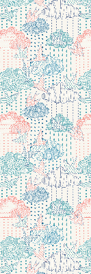Fabric roller blind Colorful clouds with patterns