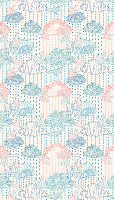 Fabric roller blind Colorful clouds with patterns