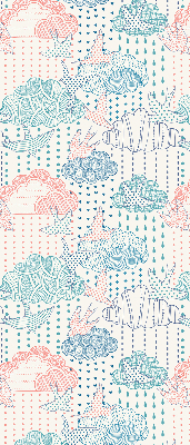 Fabric roller blind Colorful clouds with patterns
