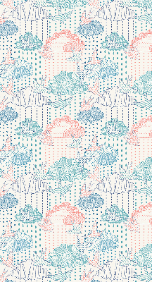 Fabric roller blind Colorful clouds with patterns