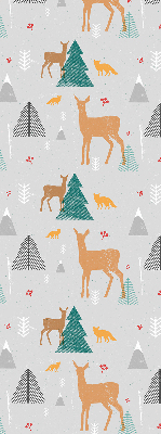 Modern roller blind Roe deer in the forest