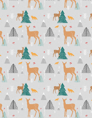 Modern roller blind Roe deer in the forest
