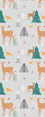 Modern roller blind Roe deer in the forest