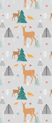 Modern roller blind Roe deer in the forest